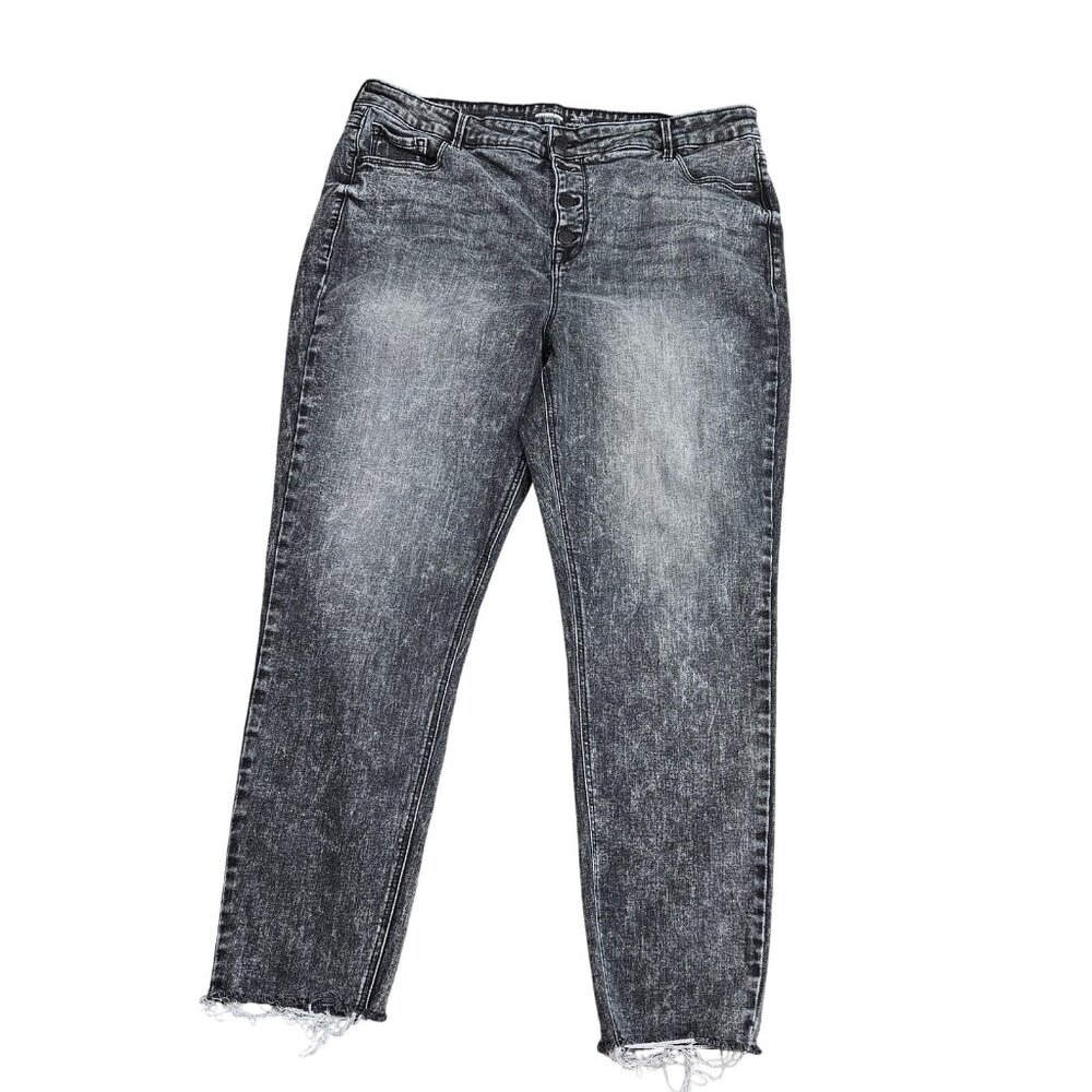 Old Navy Rockstar High Rise Skinny Jeans Womens 18 Gray Acid Wash Stretch Denim